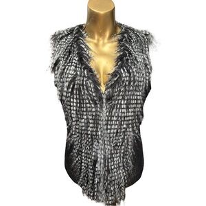 Chic Black and White Faux Fur Vest